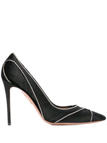 Aquazzura Satine Crystal 115 Pumps - Black