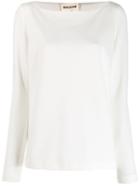 Semicouture Long-sleeve Flared Top - White