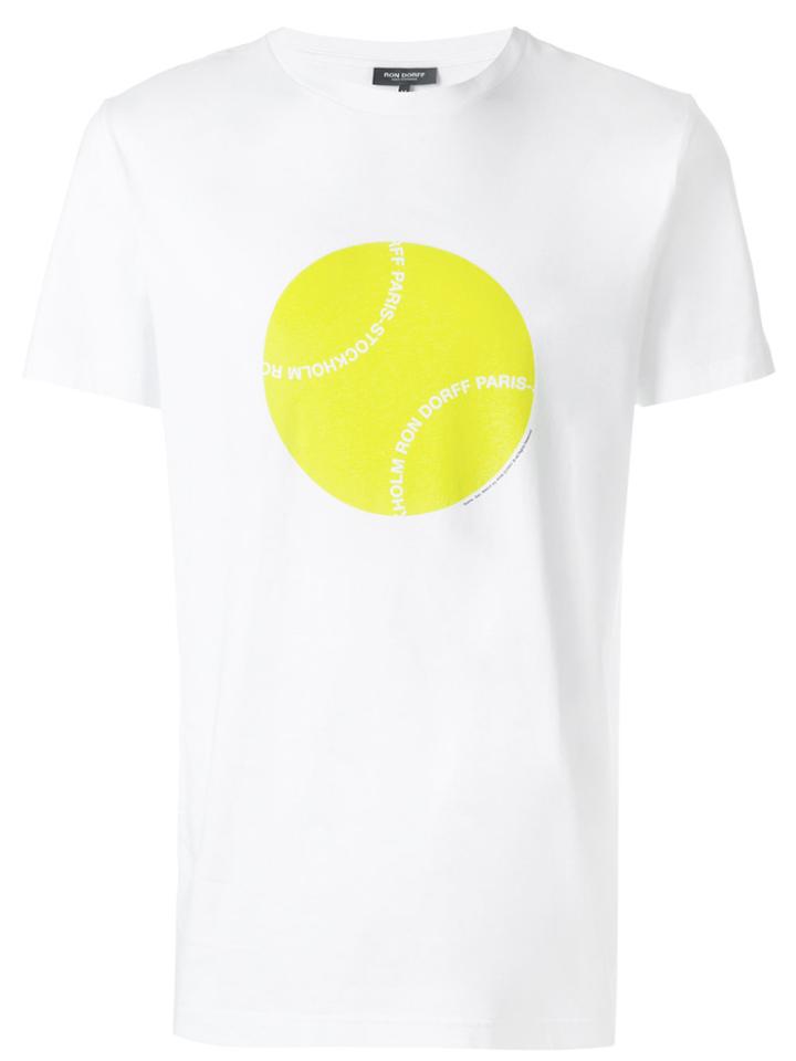 Ron Dorff Yellow Ball Graphic T-shirt - White