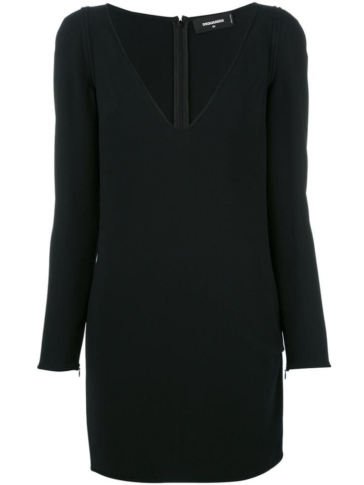 Dsquared2 Long Sleeve Mini Dress, Women's, Size: 42, Black, Viscose/acetate/spandex/elastane