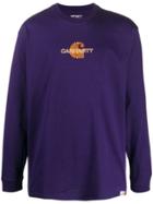 Carhartt Wip Logo Print Sweatshirt - Purple