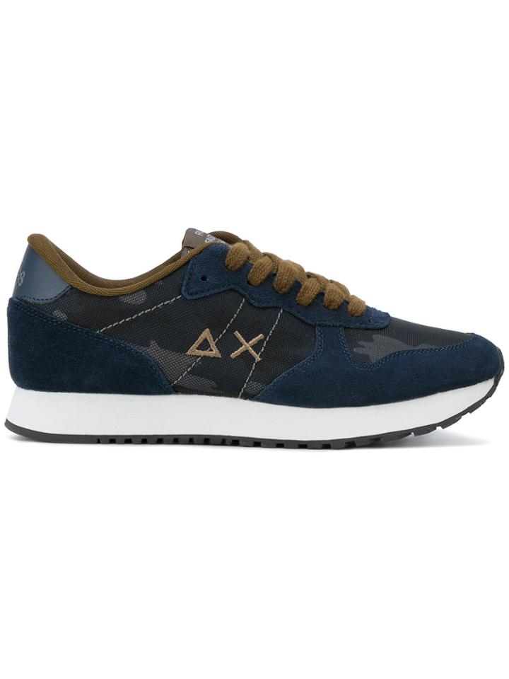 Sun 68 Panelled Sneakers - Blue