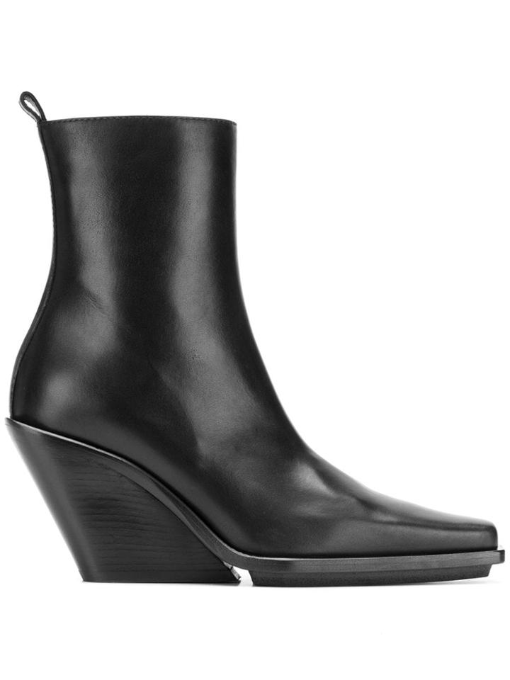 Ann Demeulemeester Wedge Heel Ankle Boots - Black