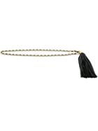 Andrea Bogosian Leather Tassel Chain Belt - Black
