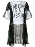 Sacai Fashion Is A Passion Combination Dress, Women's, Size: 1, White, Cotton/polyester