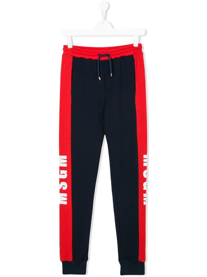 Msgm Kids Logo Drawstring Lounge Trousers - Blue