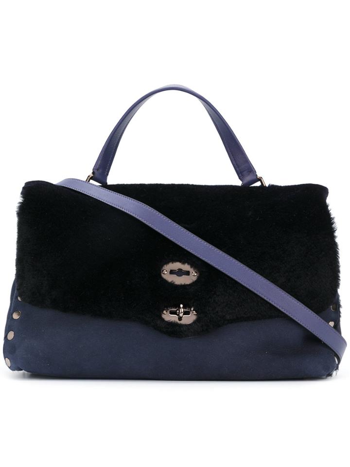 Zanellato Fur-panelled Tote - Blue