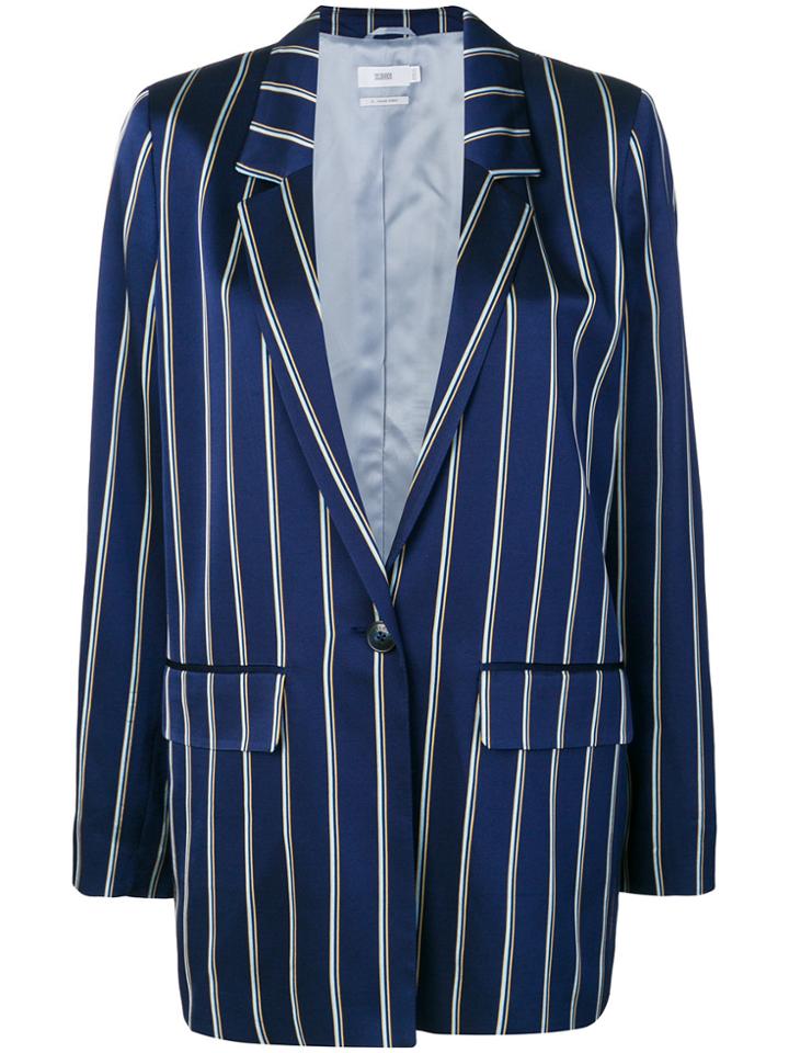 Closed Casual Striped Blazer - Blue
