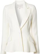 Carolina Herrera One Button Tuxedo Blazer, Women's, Size: 6, White, Wool