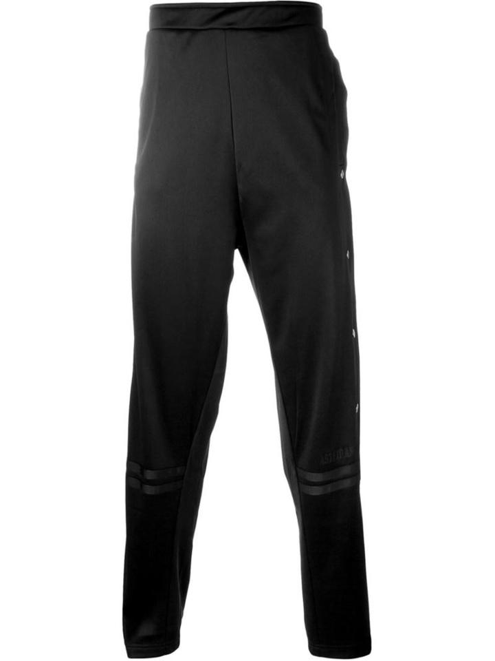 Astrid Andersen Contrast Panel Detail Button Down Track Trousers, Men's, Size: Medium, Black, Polyester