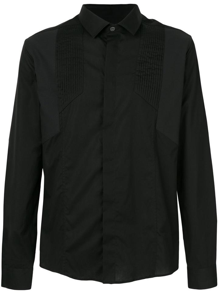 Les Hommes Shirt With Pleated Detail - Black