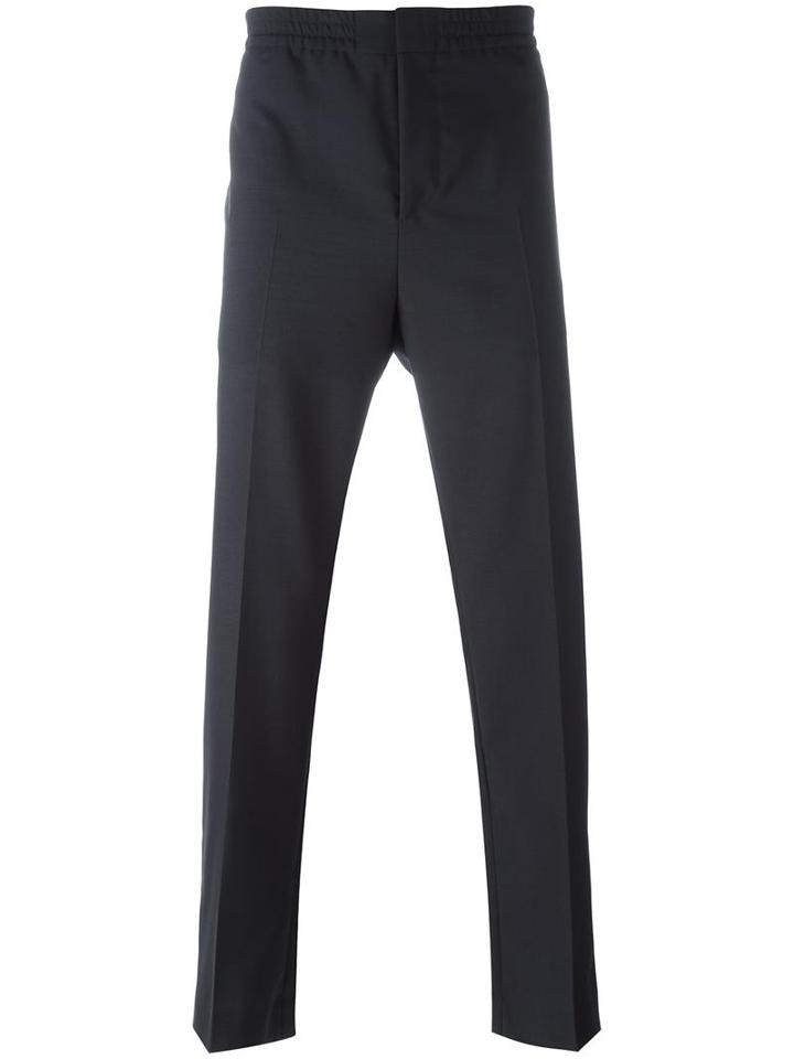 Msgm Piping Detail Track Pants, Men's, Size: 50, Blue, Cotton/virgin Wool