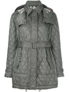 Burberry Quilted Padded Trench Coat, Women's, Size: Medium, Grey, Polyamide/polyester