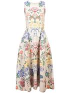 Carolina Herrera Floral Print Mid Dress - Neutrals