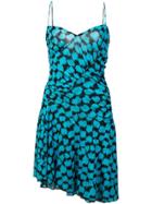 Dvf Diane Von Furstenberg Ruched Printed Slip Dress - Blue