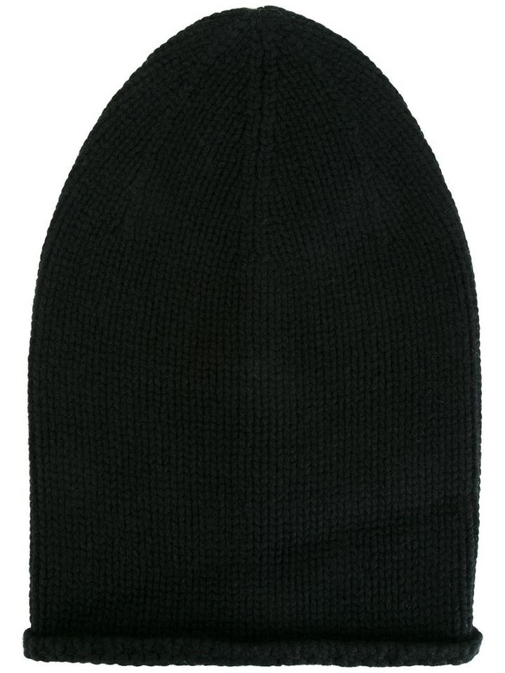 Long Knitted Beanie, Adult Unisex, Black, Cashmere/wool, Kristensen Du Nord