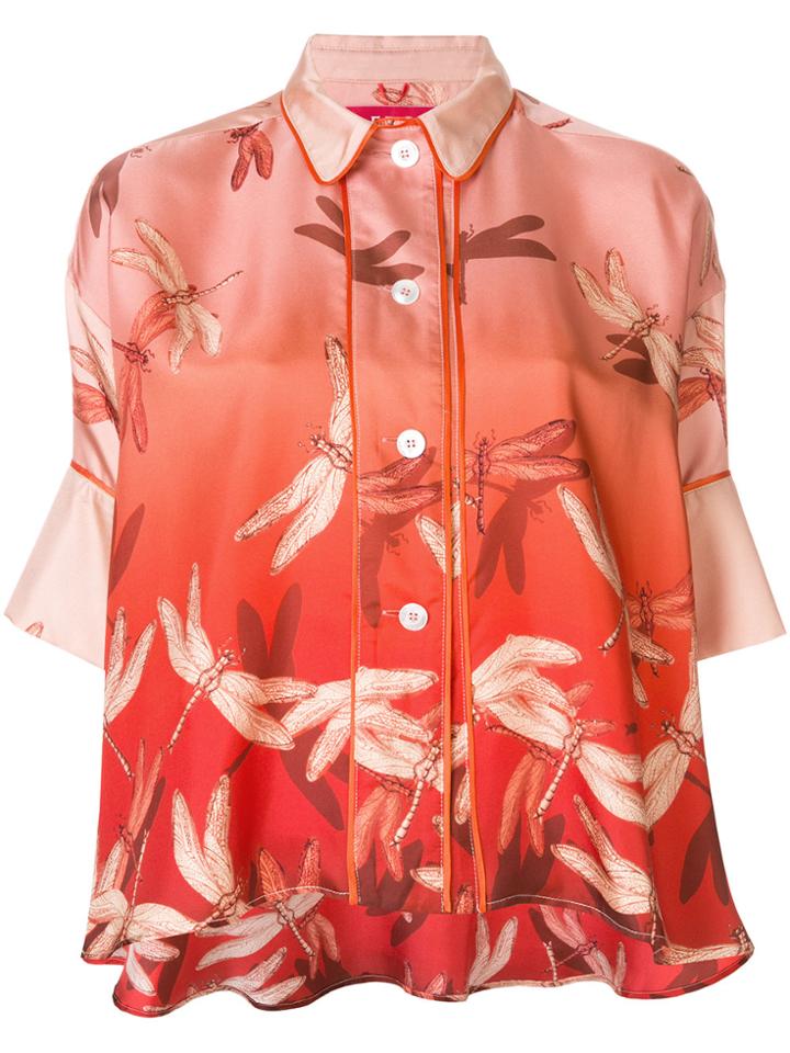 F.r.s For Restless Sleepers Dragonfly Print Blouse - Yellow & Orange