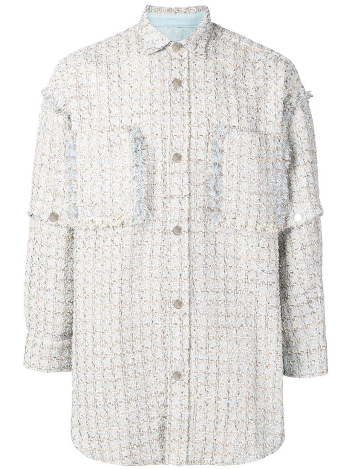 Faith Connexion Embroidered Oversized Shirt - Blue