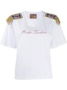 Pinko X Stella Jean X Treedom Shoulder Appliqué T-shirt - White
