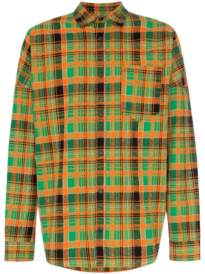 Palm Angels Checked Logo Print Shirt - 8801