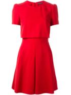 Alexander Mcqueen Layered Skater Dress, Women's, Size: 42, Red, Silk/virgin Wool