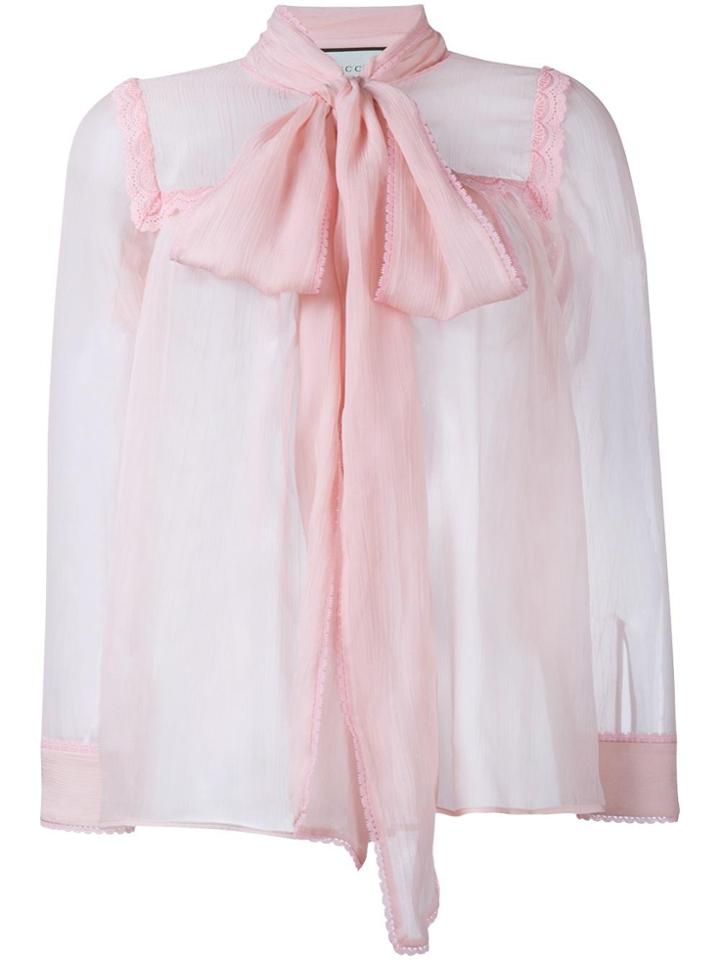 Gucci Silk Sheer Blouse - Pink & Purple