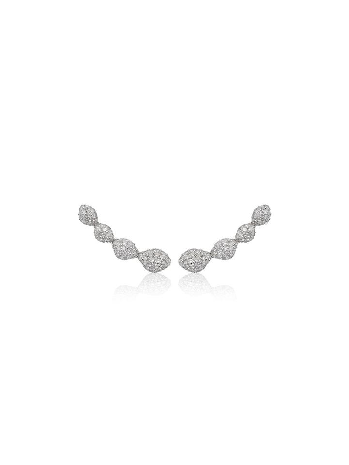 Monica Vinader Nura Teardrop Climber Diamond Earrings - Pink