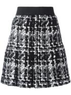 Dolce & Gabbana Bouclé Knit Skirt, Women's, Size: 42, Black, Silk/cotton/wool