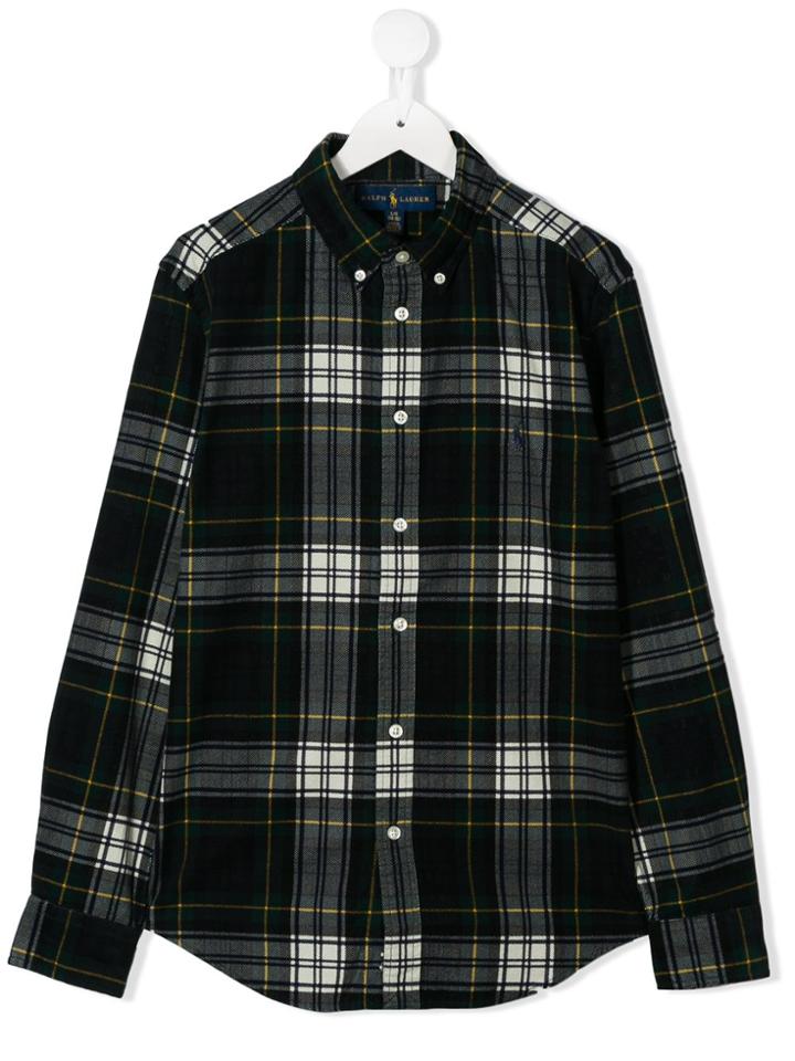 Ralph Lauren Kids Teen Plaid Button Up Shirt - Green