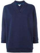 Kenzo - Cropped Sleeve Sweatshirt - Women - Cotton - Xs, Blue, Cotton