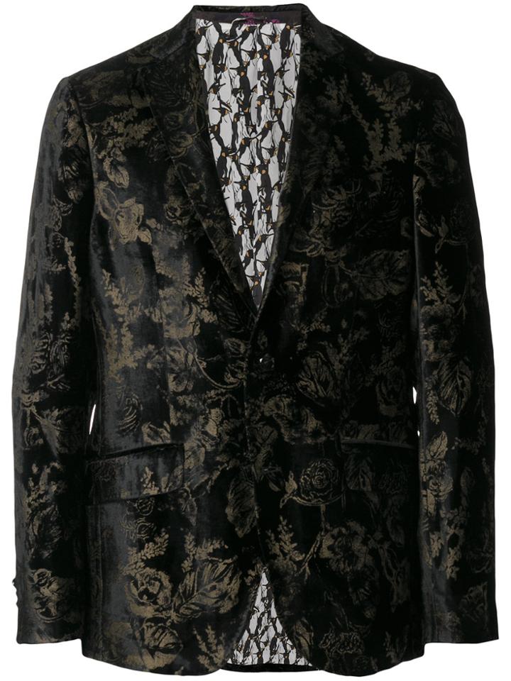 Etro Embroidered Blazer - Black