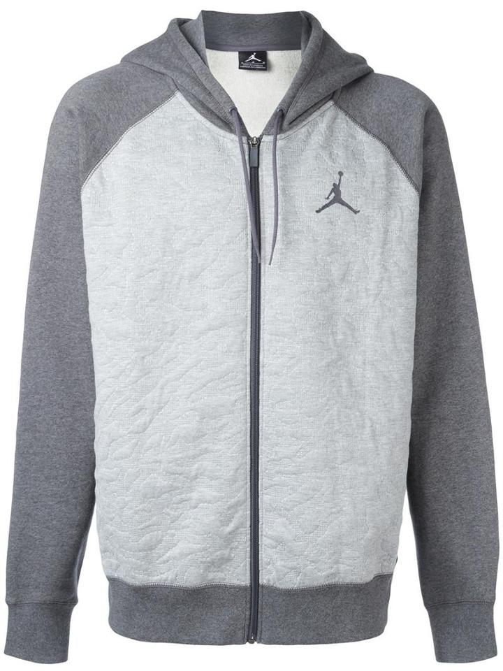Nike Air Jordan Three-fleece Hoodie, Men's, Size: Large, Grey, Cotton/polyester