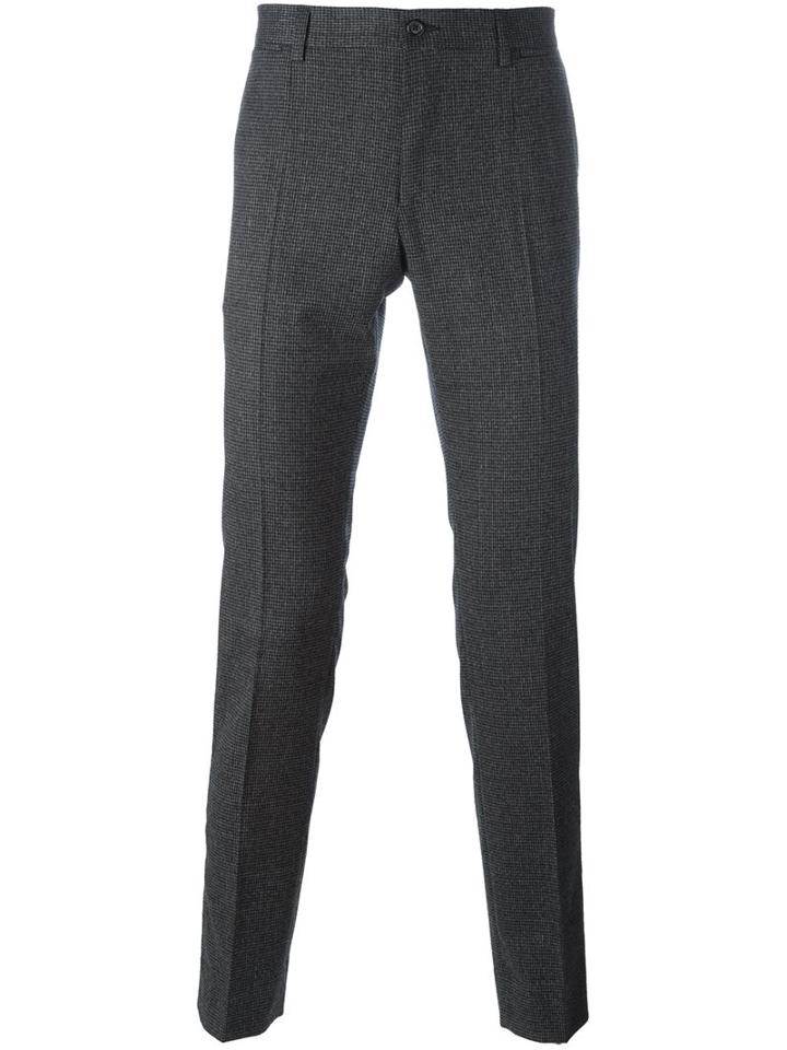 Dolce & Gabbana Tweed Trousers, Men's, Size: 54, Grey, Spandex/elastane/virgin Wool