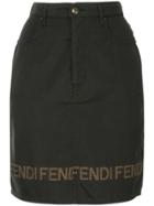 Fendi Vintage Logo Short Length Skirt - Black