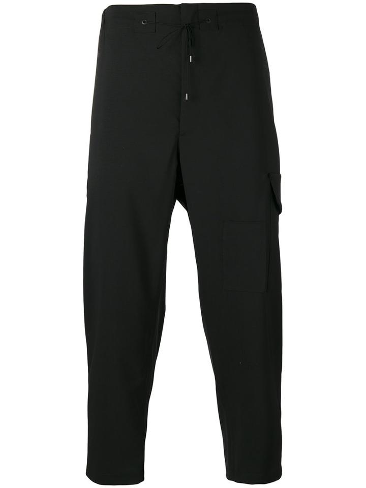 Oamc - Cropped Trousers - Men - Cotton/spandex/elastane/cupro/virgin Wool - 32, Black, Cotton/spandex/elastane/cupro/virgin Wool
