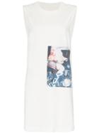Ten Pieces Sleeveless Printed Vest - White