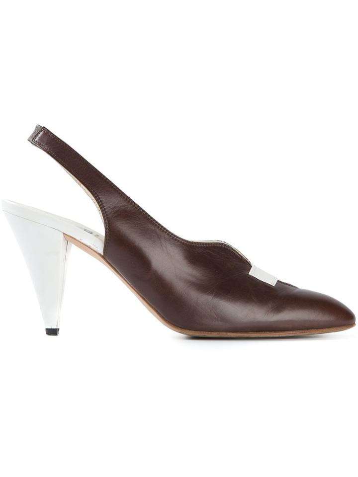 Fendi Vintage Sling Back Pumps - Brown