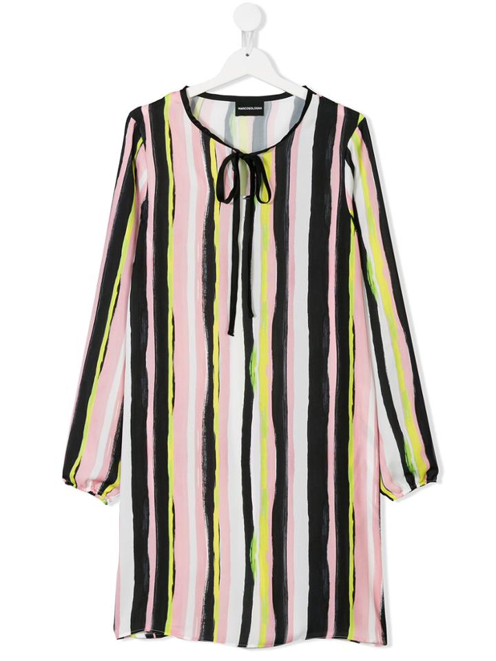 Marco Bologna Kids Teen Striped Shift Dress - Multicolour