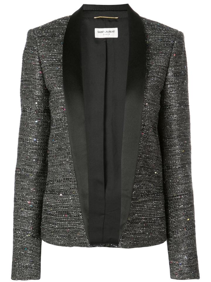 Saint Laurent Tweed Blazer - Black
