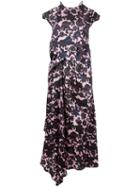 Christian Wijnants - Cutout Shoulder Draped Dress - Women - Cupro/viscose - 38, Women's, Pink/purple, Cupro/viscose