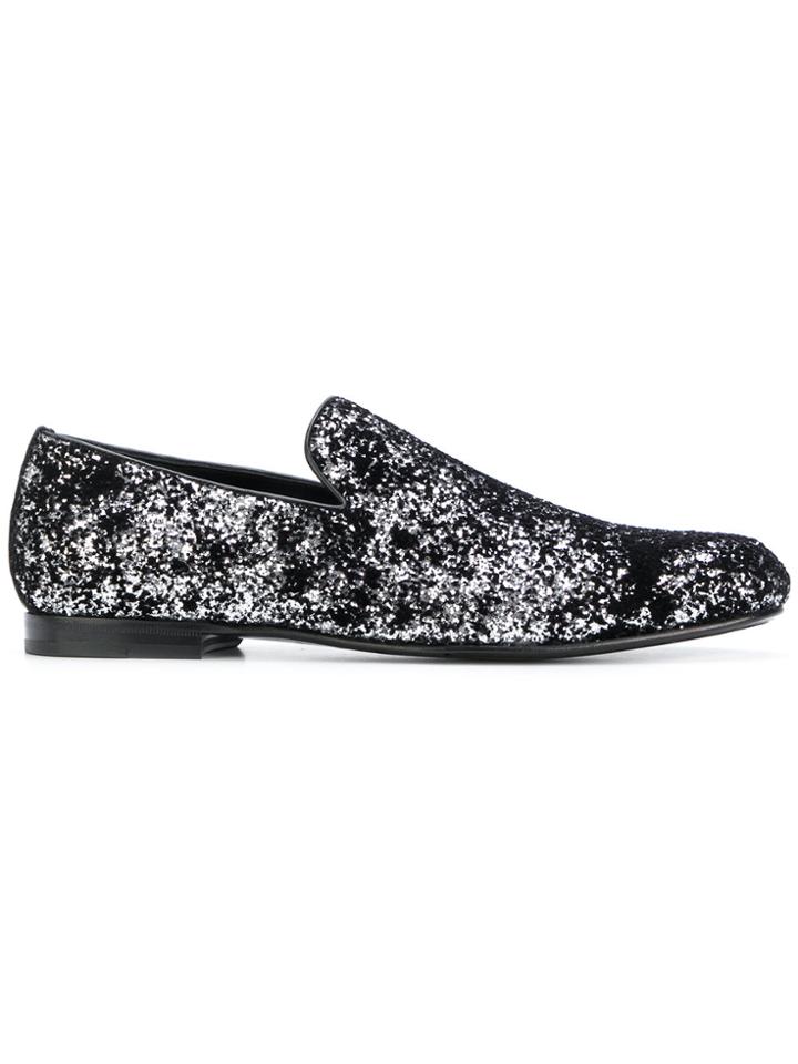 Jimmy Choo Sloane Glittered Slippers - Black