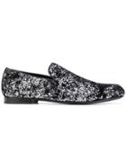 Jimmy Choo Sloane Glittered Slippers - Black