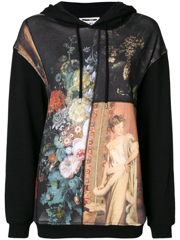 Mcq Alexander Mcqueen Paint Print Hoodie - Black