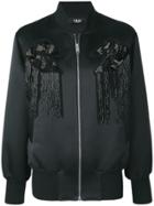 Versus Beaded Detail Bomber Jacket - Black