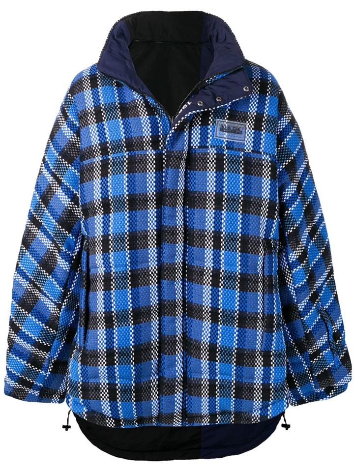 Napa By Martine Rose Check Print Oversized Jacket - Blue