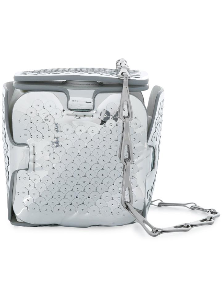 Paco Rabanne Sequinned Mini Box Bag - Metallic