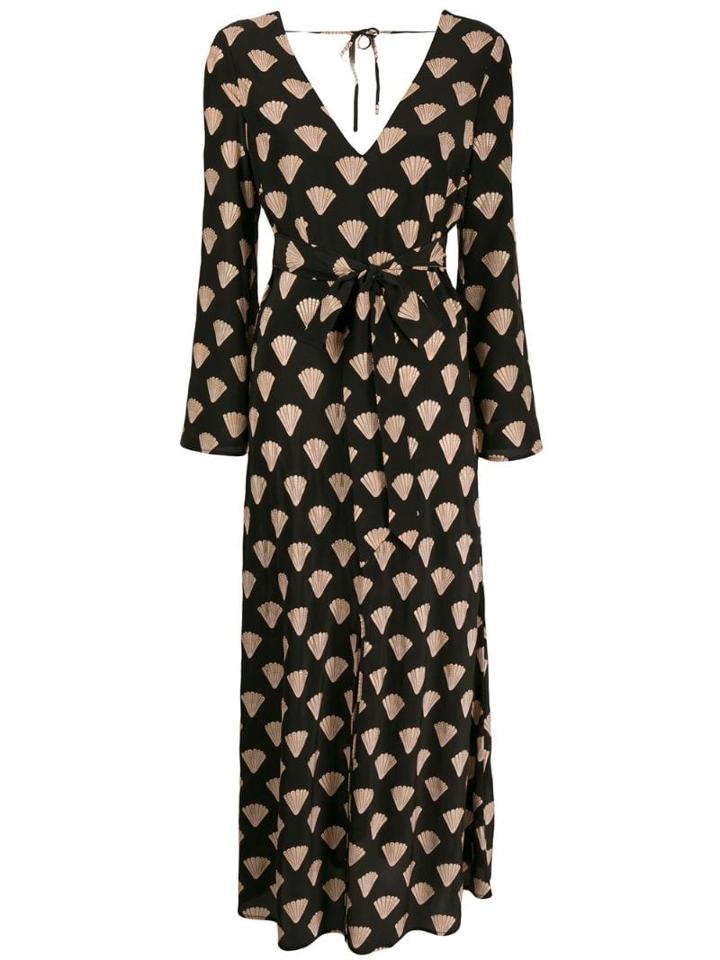 Rixo Nora Seashell-print Dress - Black