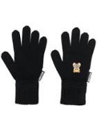 Moschino Knitted Teddy Gloves - Black