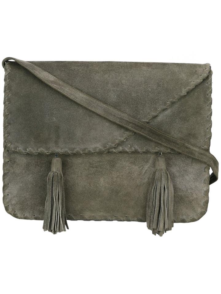 Yves Saint Laurent Vintage Saddle Detail Shoulder Bag - Grey