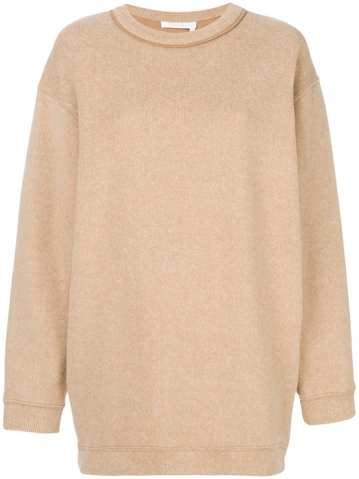 See By Chloé - Oversized Sweatshirt - Women - Cotton/polyester - Xs, Nude/neutrals, Cotton/polyester